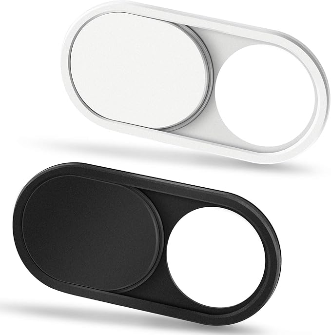 CloudValley Camera Cover Slide, 0.023Inch Ultra-Thin Black&White, Web Webcam Cover for MacBook air, Laptop, iMac, Desktop, PC, MacBook Pro, iPad, iPhone 8/7/6, Privacy Protection [2 Packs]