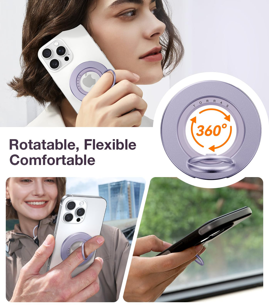 TORRAS [Dual-Ring] Magnetic Phone Grip Ring Holder [Dual-Ring] Purple
