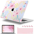Lepeoac Case for MacBook Pro 13 inch Case M2 2022-2016 A2338 M1 A2251 A2289 A2159 A1989 A1708 A1706, Plastic Hard Shell + Keyboard Cover + Dust Plug, Florals