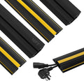 Floor Cord Cover 10Ft 2Pcs Heavy Duty PVC Floor Cable Protector Electric Cord Hider Cable Management Floor Strip Extension Cord Covers Cable Raceway for Wires on Floor Inner Channel 1.36" W x 0.43" H