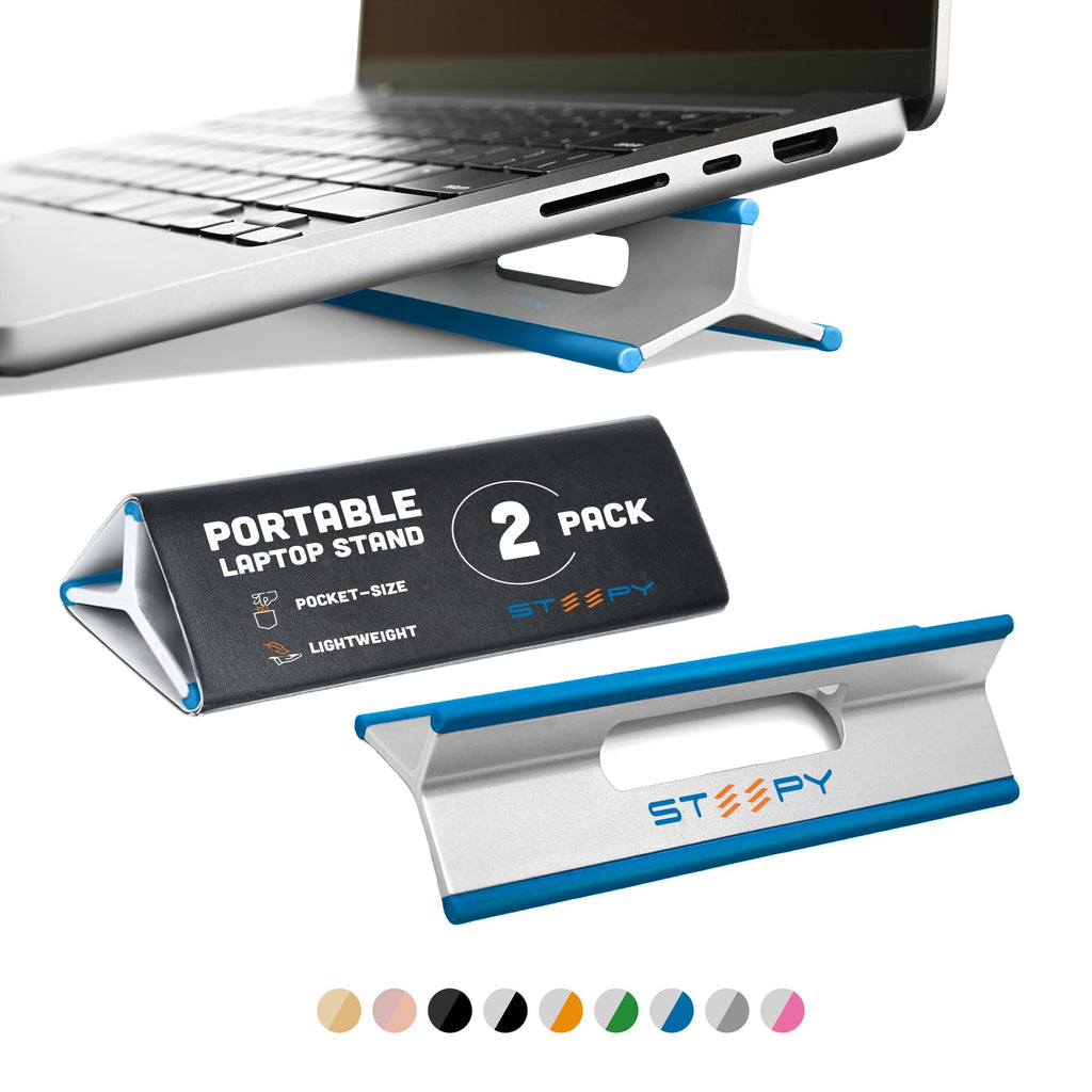Steepy Portable Laptop Stand for Desk Adjustable Height, 13-17 Inch Devices