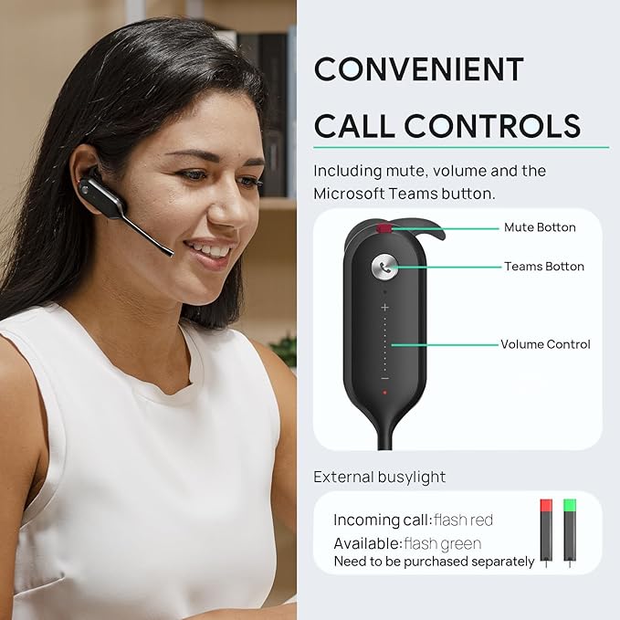Yealink DECT Wireless Headset WH63,Mono Single Ear Office Headset with Noise Canceling Mic,Work for Computer, Desk Phones,Work with Zoom,RingCentral,Avaya, Teams Certified