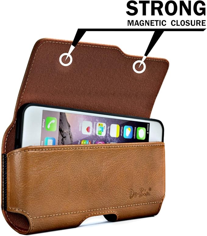 DeBin Holster for Samsung Galaxy Ultra Models s25 s24 s23 s22 s21, Note 20, A13, A32, A02s A03s, A12 A11 A71 A13 Cell Phone Belt Holder Clip Case Pouch Cover (Fits Protective Case on) Brown