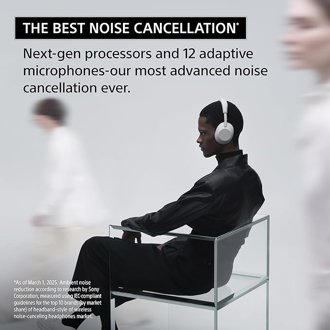 Sony WH-1000XM6 The Best Wireless Noise Canceling Headphones, HD NC Processor QN3, 12 Microphones, Adaptive NC Optimizer, Mastered by Engineers, Studio-Quality, 30-Hour Battery, Midnight Blue