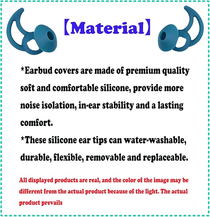 Silicone Earbud Tips 3 Pairs SML Soft and Comfortable Noise Isolation Replacement Blue Ear Tips Compatible with Bose QuietComfort and Sport Earbuds