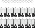 USB Flash Drives 1GB 20 Pack, Wooolken USB 2.0 Thumb Drives with Keychains Memory Stick USB Drive Pendrive for PC Laptop Computer (Black)
