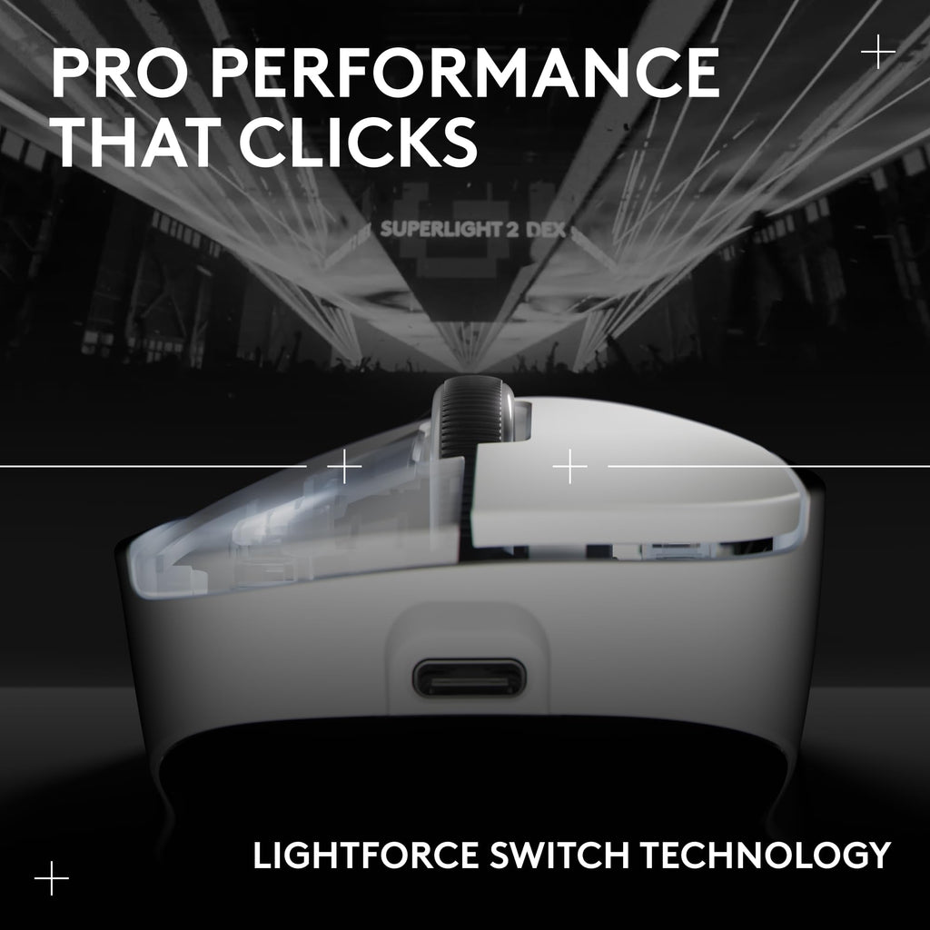 Logitech G PRO X Superlight 2 DEX Wireless Gaming Mouse - White