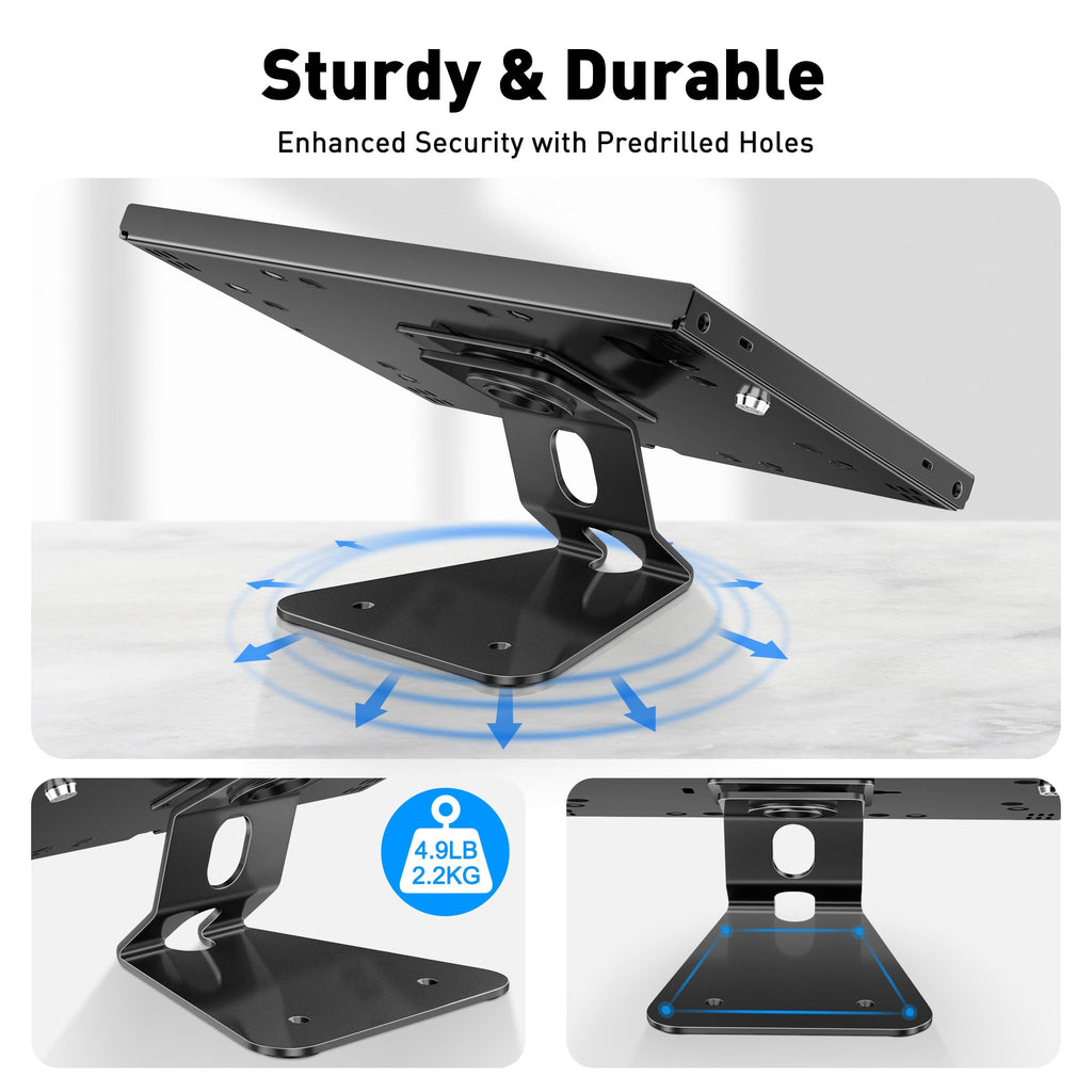 AboveTEK Anti-Theft Tablet Stand – iPad Locking & Security Stand, Countertop & Wall Mount POS Stand, 360° Swivel Kiosk Stand for iPad/iPad Air/iPad Pro – Ideal for Retail Business (Black)