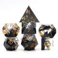 Haxtec Sharp Edge Dice Set DND Dice Set with Dice Case Handmade Black Swirls Resin D&D Dice Set for TTRPGs Compatible with Dungeons and Dragons Gifts-Dark Soul