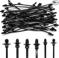 60 Pcs Push Mount Cable Ties Assorted Sizes, Black Nylon Push Mount Zip Ties Wire Harness Clips, 6-Types Snap in Zip Ties Self Locking Automotive Wire Ties for Wire Tying, Automotive