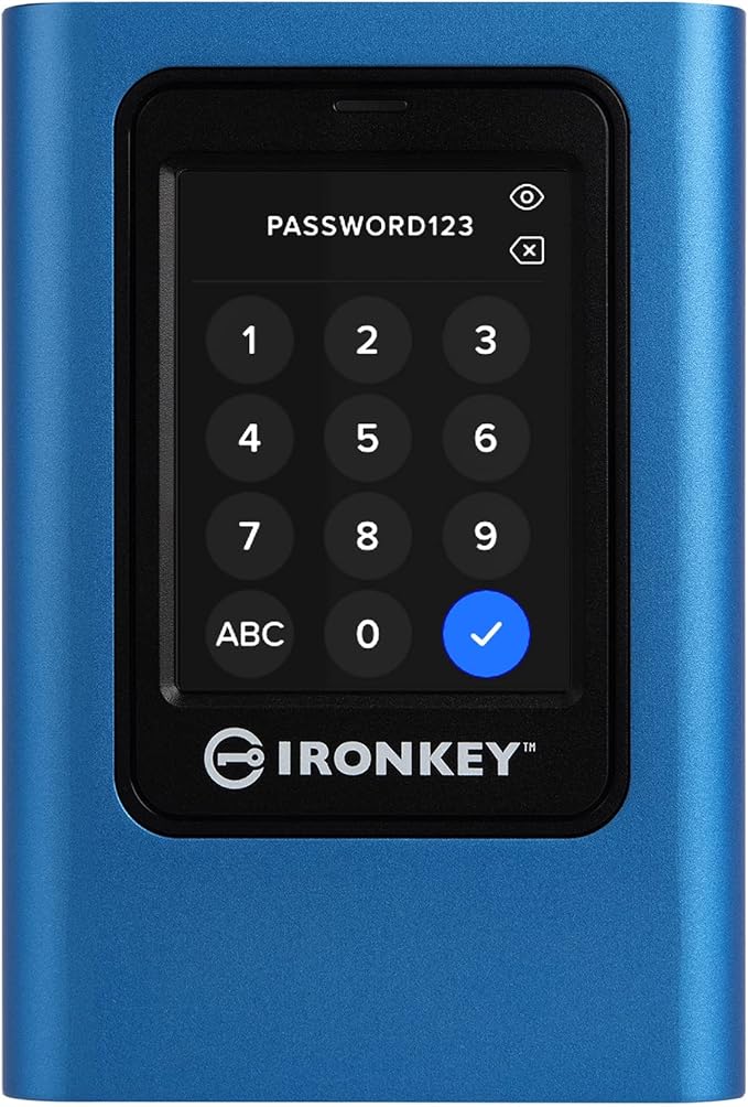 Kingston IronKey Vault Privacy 80 1.92TB External SSD | FIPS 197 | XTS-AES 256GB Encrypted | Touch Screen PIN | Secure Data Protection | IKVP80ES/1920G