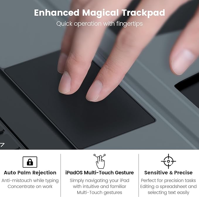 Nillkin iPad Pro 11(1st/2nd/3rd/4th Gen) & iPad Air 5th/4th Generation Case with Keyboard, Magic Trackpad, Rugged Case with Detachable Keyboard, Portrait/Landscape Modes, Camera Cover, Black