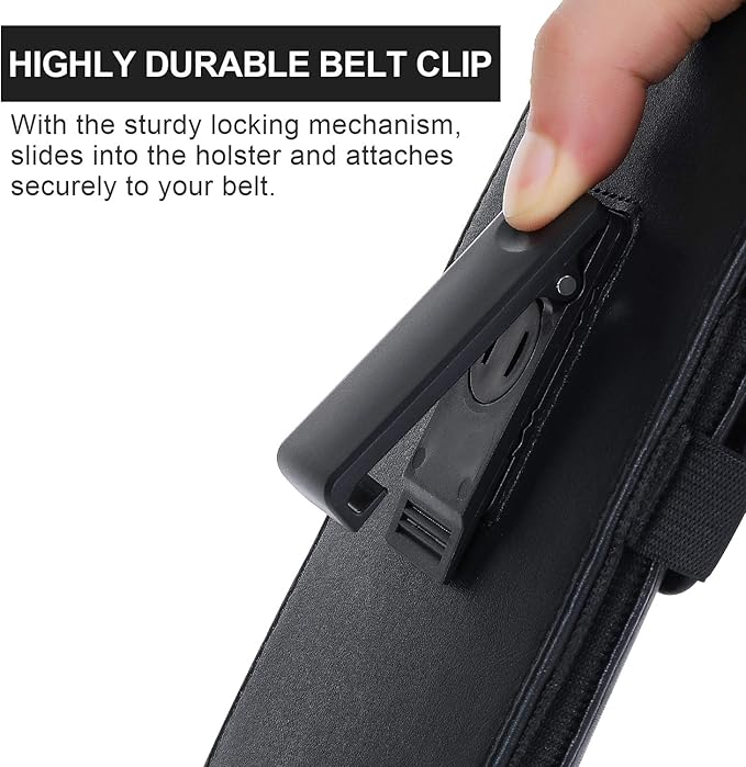 Mopaclle Vertical Phone Holster with Rotating Belt Clip, Compatible with iPhone 17 Pro, iPhone 16 15 14 13 12 Pro, Galaxy S25 S24 S23 S22 – Cell Phone Belt Holder for Men Women, Fits with Case On