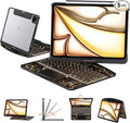Transparent Case with Keyboard for iPad Air 13 Inch (M3/M2, 2025/2024), iPad Pro 12.9 Inch (6/5/4/3 Gen),7-Color Backlit,Magic Wireless Keyboard, 360°Rotating,with trackpad,Pencil Holder,Black