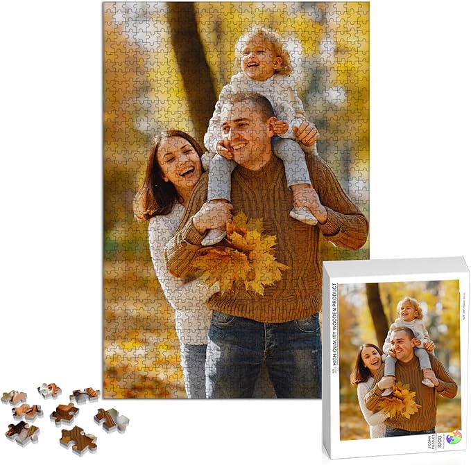 Custom Puzzle, Personalized Puzzle for Photos, Customized Puzzle 120/200/300/500/1000/1500 Pieces for Family, Christmas, Pet, Birthday, Wedding Gift