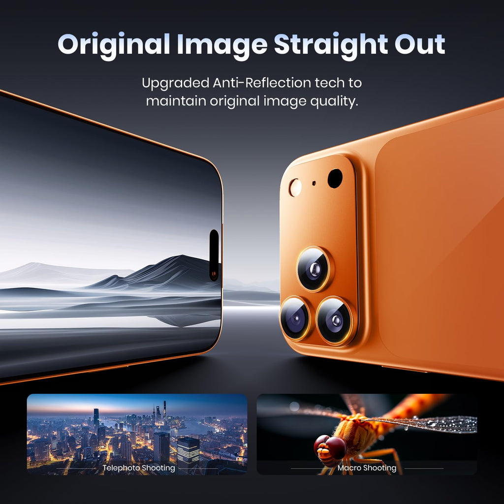 Hoerrye for iPhone 17 Pro Max Camera Lens Protector - 12FT Shatterproof