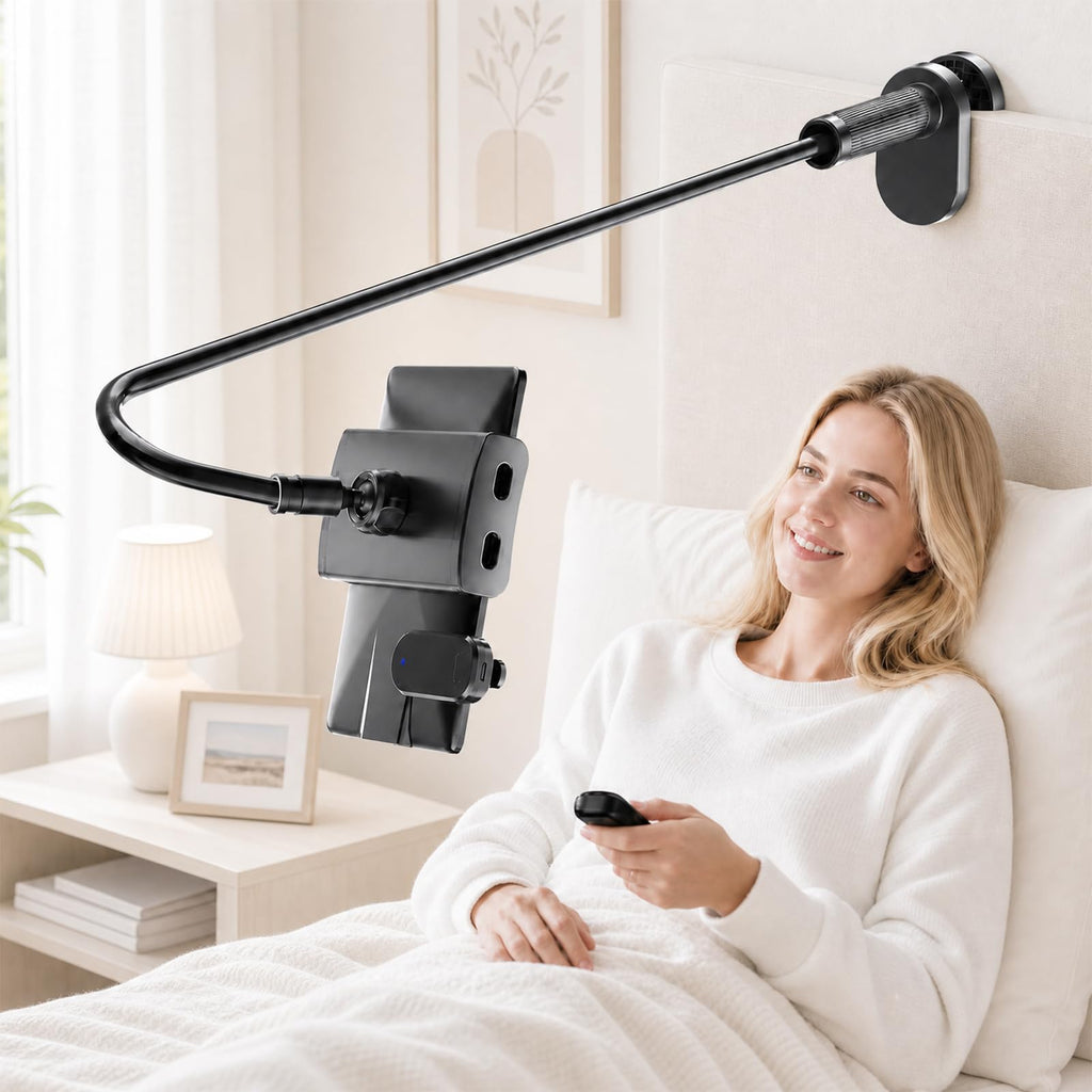 Kefotic Gooseneck Tablet Holder for Kindle Reading in Bed with Page Turner Remote, Hands Free Desk Bedside Lazy Arm Stand for Kindle Accessories, Gifts for Readers