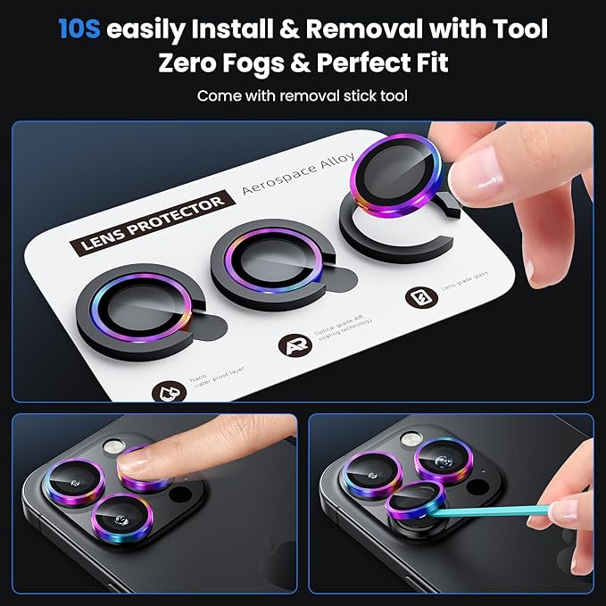 WSKEN for iPhone 16 Pro/iPhone 16 Pro Max Camera Lens Protector - [Original Shooting Model] Shatterproof Ultra HD Tempered Metal Glass Camera Screen Protector Cover Film Accessories