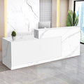 Reception Desk with Counter Modern Checkout Counter with Lockable Drawer Keyboard Tray Receptionist Desk for Office Salon Reception Table K Left 47inch/120cm