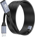 BlueRigger USB 3.0 Extension Cable (25FT, Active, 5 Gbps, Type A Male to Female Adapter Cord) - Long USB Repeater Extender for VR Headset, Printer, Hard Drive, Flash Drive, Keyboard, Mouse, Xbox