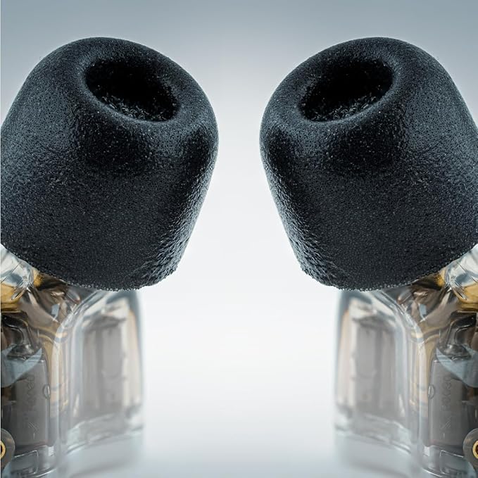 Comply 600 Core Series | Memory Foam Replacement IEM Ear Tips for Truthear, Sennheiser, Moondrop & More | Superior Noise Isolation, Ultimate Comfort, Secure Fit | TechDefender, Black, Medium(3 Pairs)