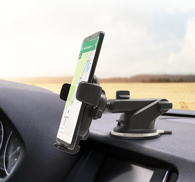 iOttie Easy One Touch Classic Dash & Windshield Universal Car Mount Phone Holder Desk Stand for -iPhone, Samsung, Moto, Huawei, Nokia, LG, Smartphones, Black