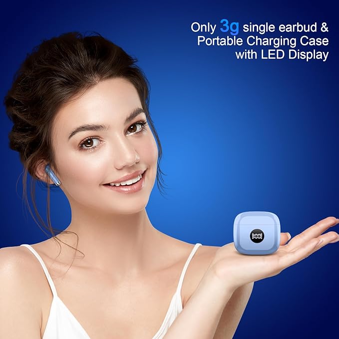 Wireless Earbuds, Bluetooth 5.4 Ear Buds, LED Power Display, 6D Bass Stereo