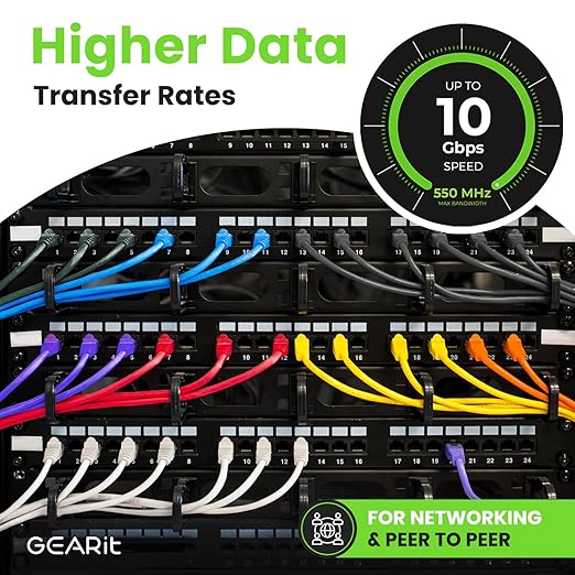 GearIT Cat 6 Ethernet Cable Pack - 24-Pack 4 ft Cat6 Ethernet Patch Cables | RJ45 Network Patch Cable, 10 Gbps Snagless Gold-Plated Connectors - Ethernet Cable Cat 6 for PC, TV, Router - Black