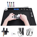 HPFIX Anti Static Mat Includes ESD Wristband and Grounding Wire and Grounding Plug for Electronics Repair, Premium Heat Resistant ESD Safe Soldering Mat (17.7" x 13.6")