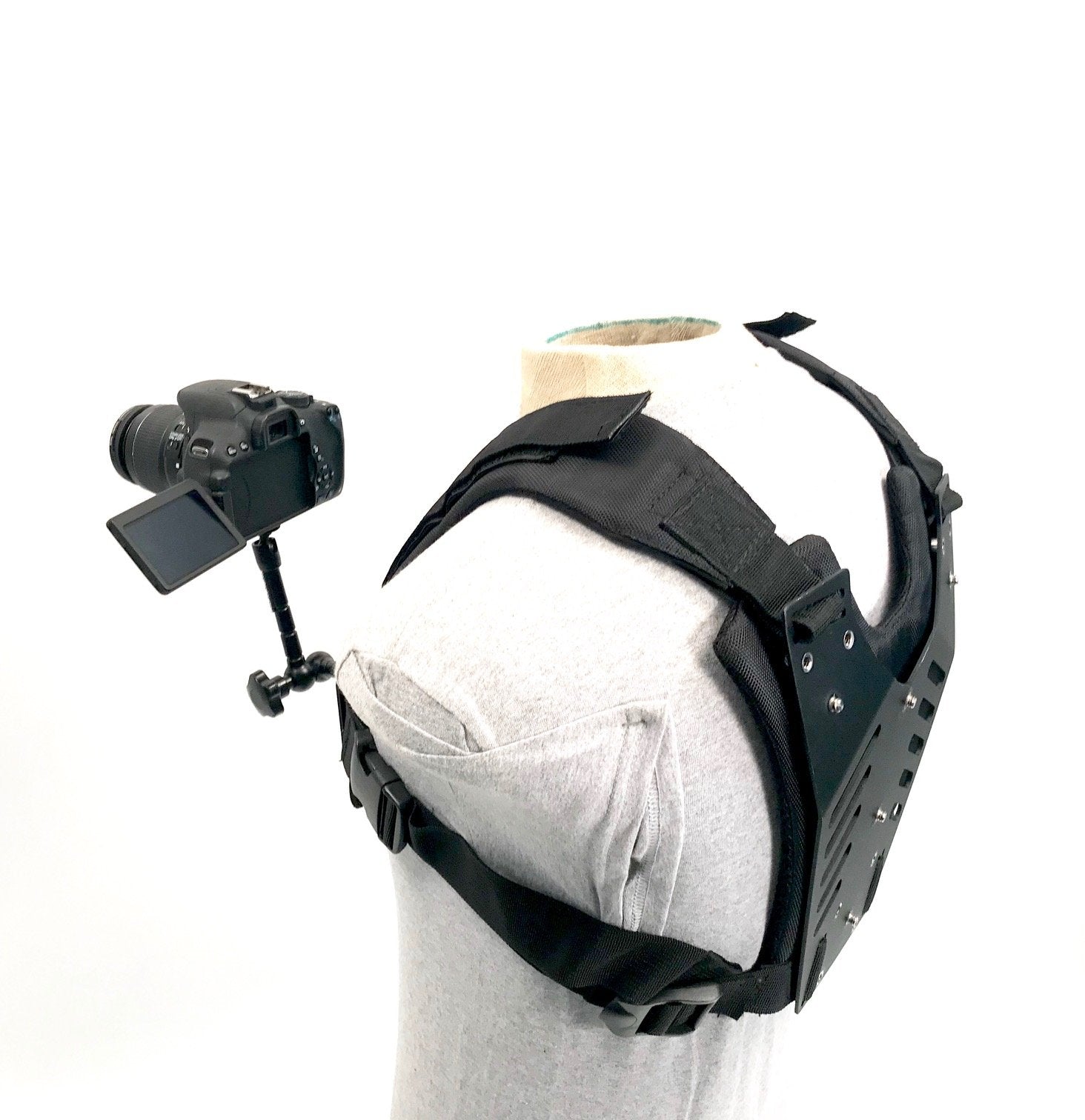 Medusa MED 100 Adjustable Body Vest for GoPro & DSLR with Friction Arm – Front & Back Camera Mounting Plates, Extra Accessories Support