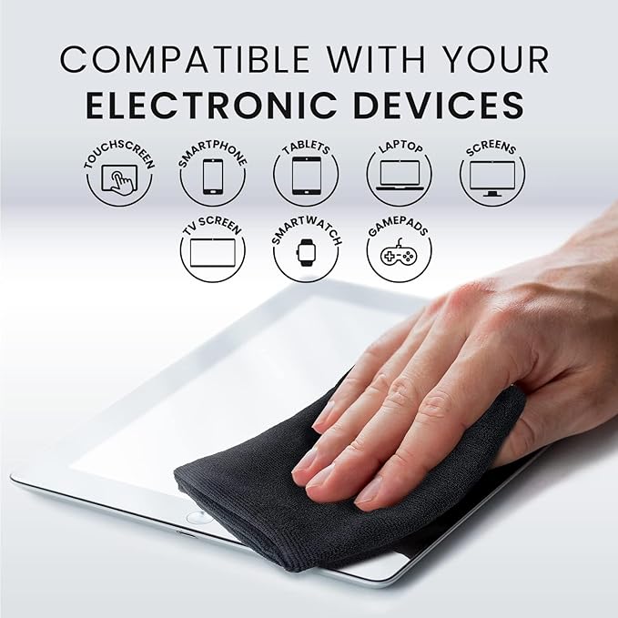 EVEO Electronic Wipes Screen Cleaner - Screen Wipes TV Screen Cleaner Wipes, Computer Screen Wipes, Laptop Screen Cleaner, ipad & Monitor Cleaner, Screen Cleaning Wipes - [90 Wipes + Microfiber Cloth]