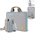 Laptop Case 15.6 Inch Briefcase Military-Grade Protection with Detachable Belt Bag, Compatible All Model of 15-16 Inch MacBook Pro and Most Popular 15.6 Inch Notebooks Chromebooks (Gray&Blue)