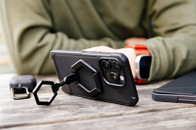 URBAN ARMOR GEAR UAG Magnetic Ring Stand Compatible with MagSafe Magnet, Removable Metal Finger Ring Grip 360 Rotation Adjustable Kickstand for iPhone 16/15, Galaxy S25, S24, Mallard/Bright Blue