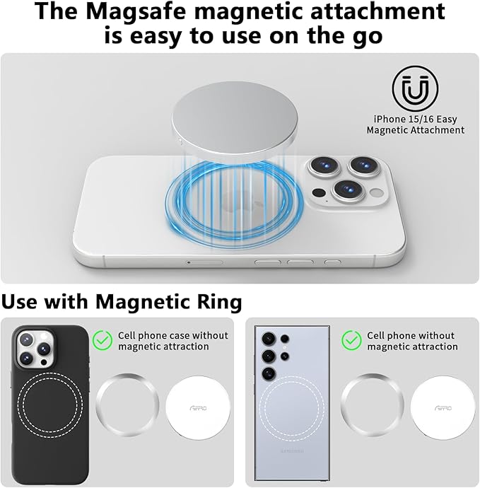 P10 Magnetic PSSD ，For iphone MagSafe Portable SSD, Upto 2000MB/s-Type-C, SM2320，USB 3.2 Gen 2x2 20Gbps, Connectivity, Updated Firmware - Portable Magnetic External Solid State Solution (Black-1T)