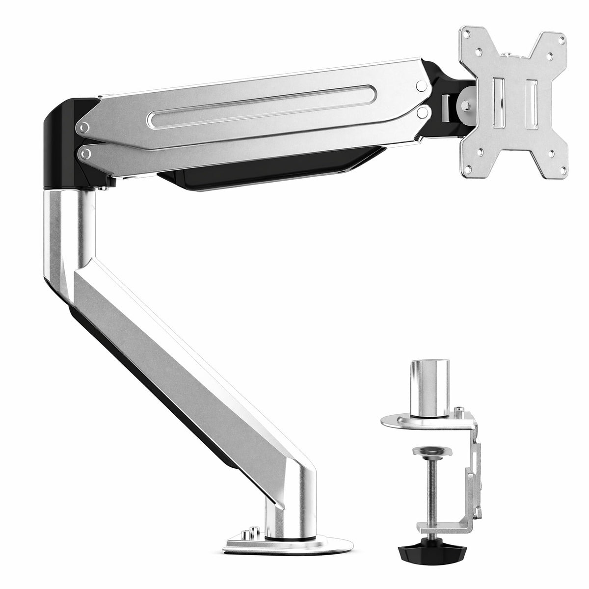 Suptek Monitor Mount Gas Spring Monitor Arm Desk Mount Fully Adjustable Fits 17 20 22 23 24 26 27 32 35 inch Monitors Weight Capacity up to 24.25 lbs, White