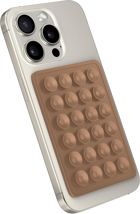StickyGrippy Suction Phone Case Mount, Sillicon Adhesive Phone Accessory for iPhone and Android, Hands-Free Fidget Toy Mirror Shower Phone Holder, Tiktok Videos and Selfies (Blue)