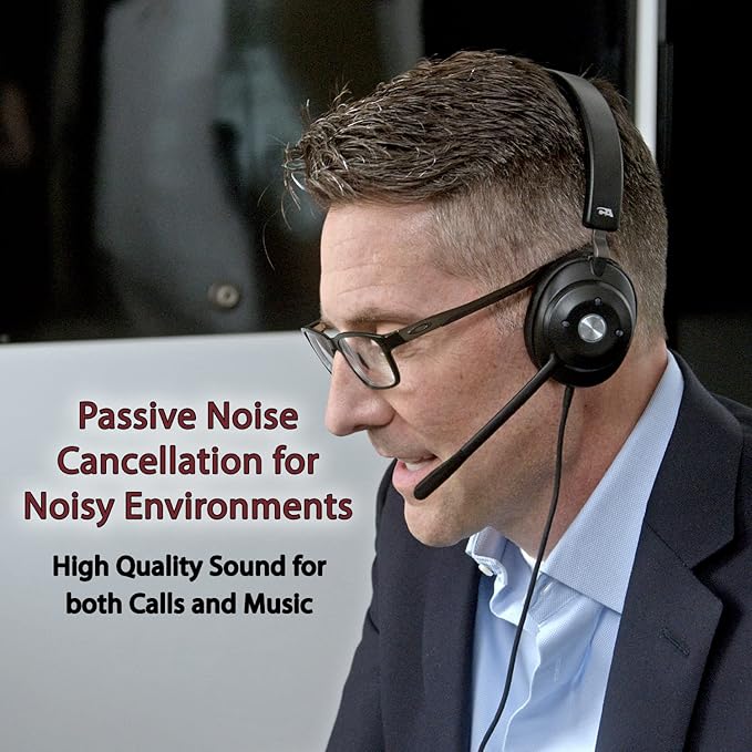 CA Essential USB Headset (HS-2000) – Professional Headset for Calls & Music, All-Day Comfort, Integrated Ear Cup Controls, Optimized for UC Platforms