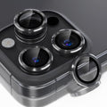 Choiche Compatible for iPhone 16 Pro/iPhone 16 Pro Max Camera Lens Protector, 9H Tempered Glass Camera Cover Screen Protector Metal Ring Decoration Accessories (Black)