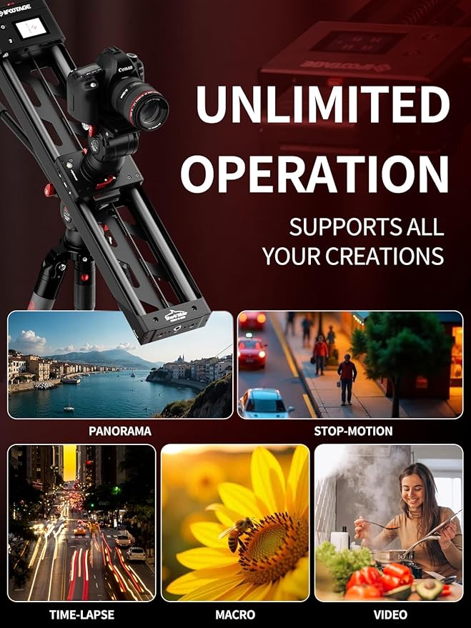 IFOOTAGE Shark Slider Nano II 660 Motorized Camera Slider - 26" Multi-Axis Pan Slider for DJI RS 2/RS3 Pro/RS 4/RS 4 Pro Gimbals, 15.4lbs Payload, 360° Panoramic, 6 Modes, Phone/Camera Compatible