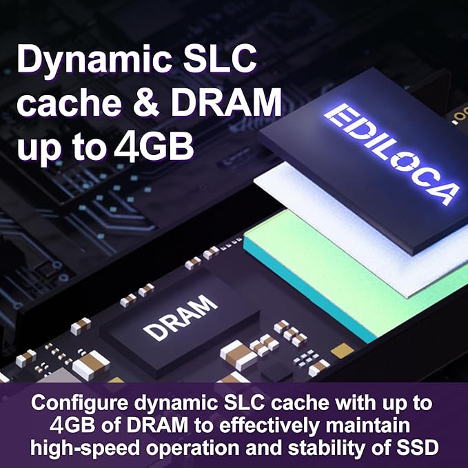 4TB PS5 SSD with Heatsink PCIe Gen4 NVMe M.2 Gaming SSD, 7400MB/s Read, 4GB DRAM Cache, 3D TLC | Internal Solid State Drive Compatible with PS5 & PC(EN855)