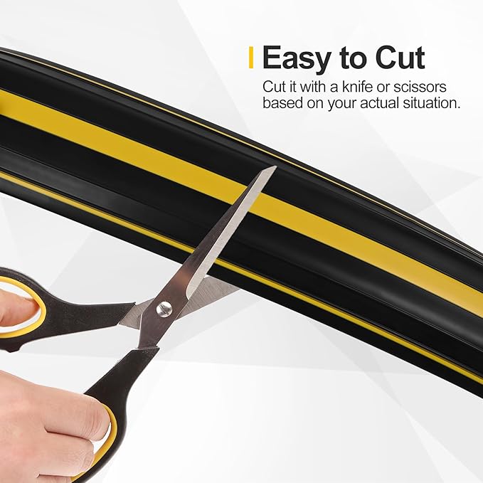 Floor Cord Cover 10Ft Heavy Duty PVC Floor Cable Protector Electric Cord Hider Cable Management Floor Strip Extension Cord Covers Cable Raceway for Wires on Floor Inner Channel 1.36" W x 0.43" H