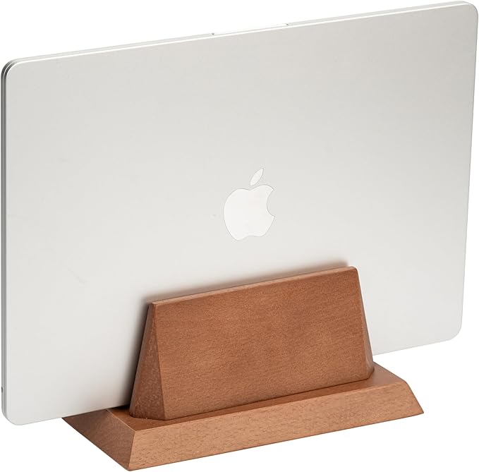 ZMARKRAFT® Adjustable Vertical Laptop Stand Holder Compatible with All Laptops, Solid Wood MacBook Stand, Wooden iPad Holder, Manually Adjustable Without Any Tool