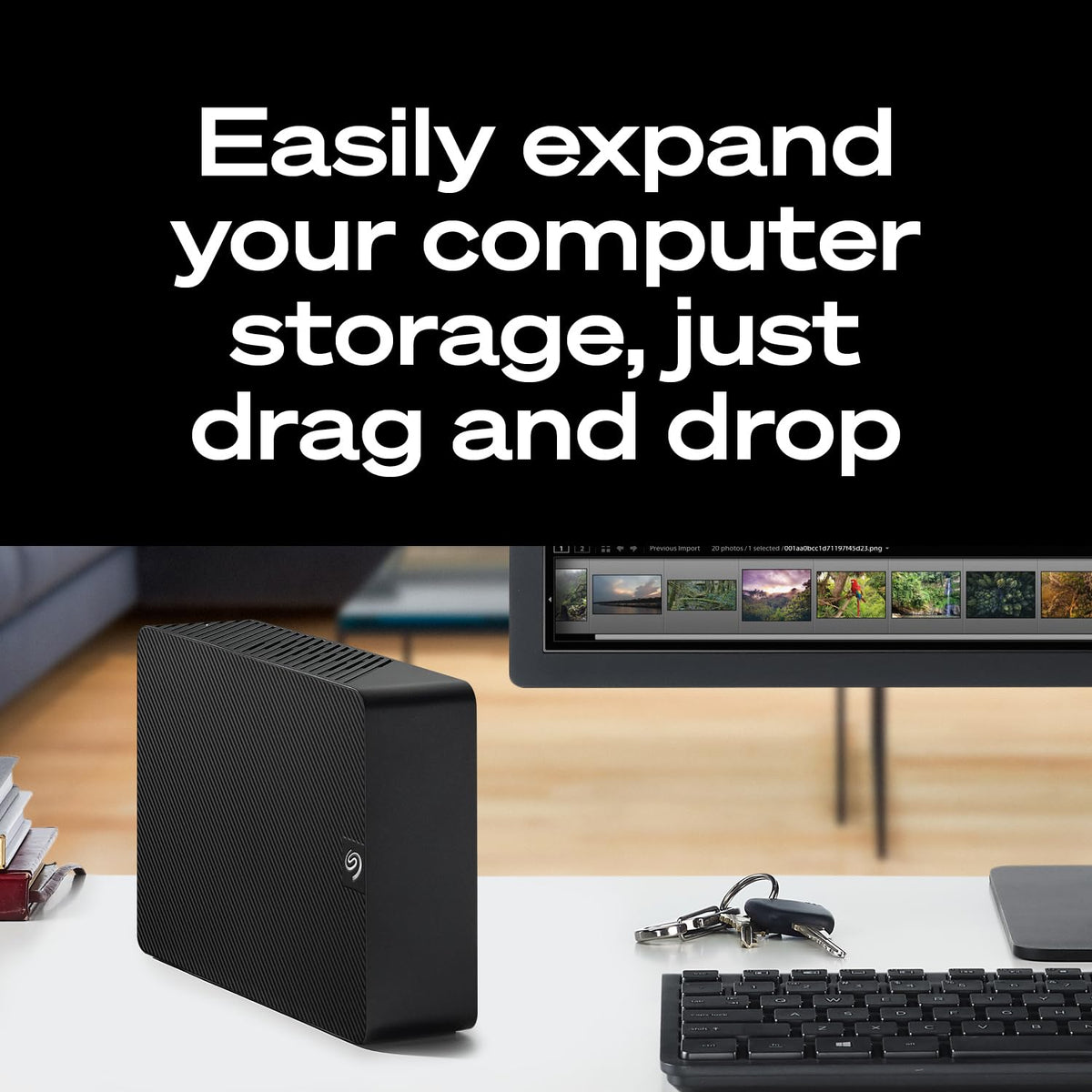 Seagate Expansion 12TB External Hard Drive HDD - USB 3.0, with Rescue Data Recovery Services (STKP12000400)