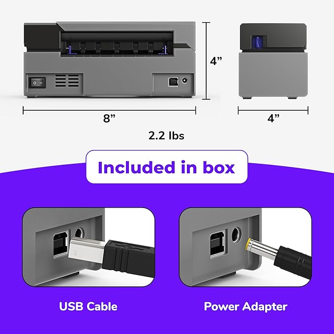 Rollo USB Shipping Label Printer - Commercial Grade 4x6 Thermal Label Printer for Shipping Packages - High Speed Custom Sticker Label Maker for Small Business - Supports Windows & Mac