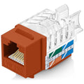 Everest 45° Angled RJ45 Cat6A Keystone Jacks 10-Pack in Orange - Slim Profile Female RJ45 Connectors - Cat 6A Keystone Jack - Compatible with 45° Angled Speed Termination Tool - 45Term (B0BL3GS7ZY)