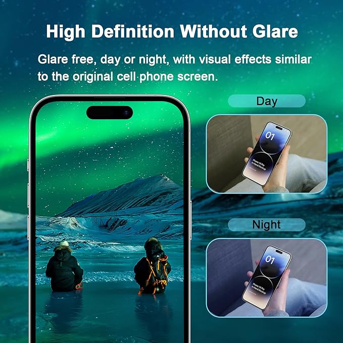 Blue Light Screen Protector for iPhone 12/12 Pro, (6.1") HD Anti Blue Light Blocking Tempered Glass Film, Eye Protection, Case Friendly, No Bubble,with Easy Installation Kit, 2 Pack