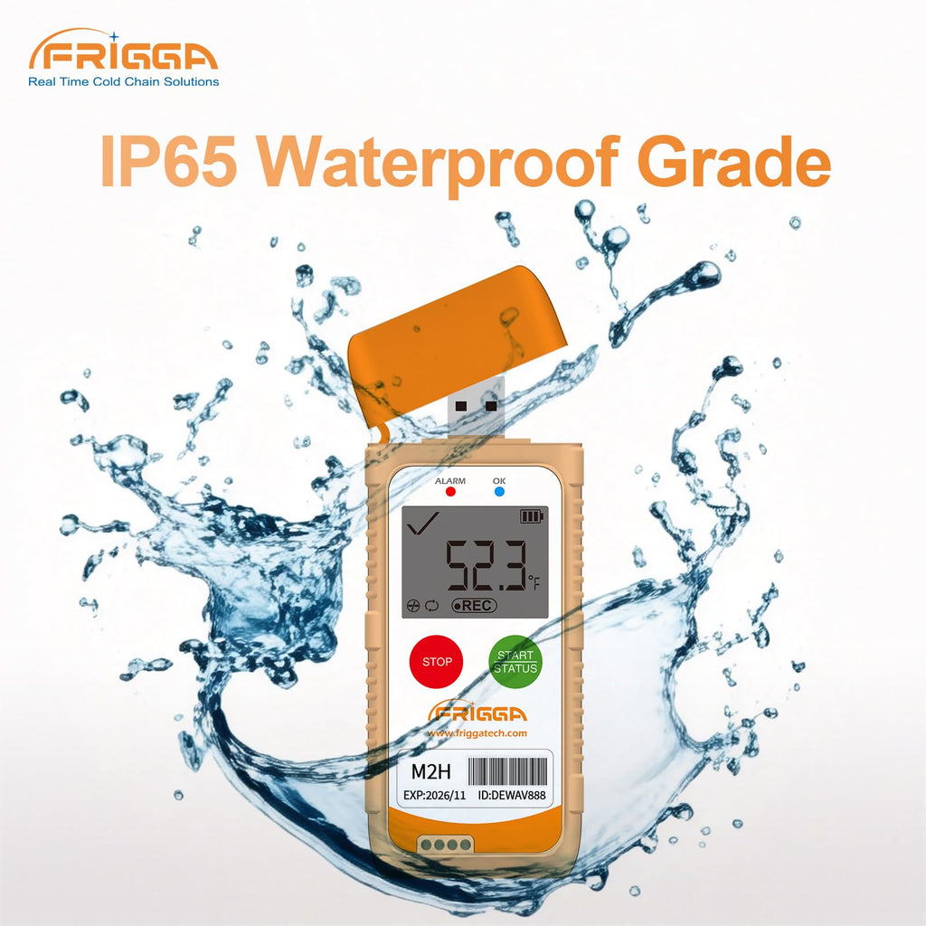 Frigga M2H 5pcs Reusable Temperature Humidity Data Logger USB Digital Temperature Recorder Multi-Use 28800 Points High Accuracy PDF CSV Report