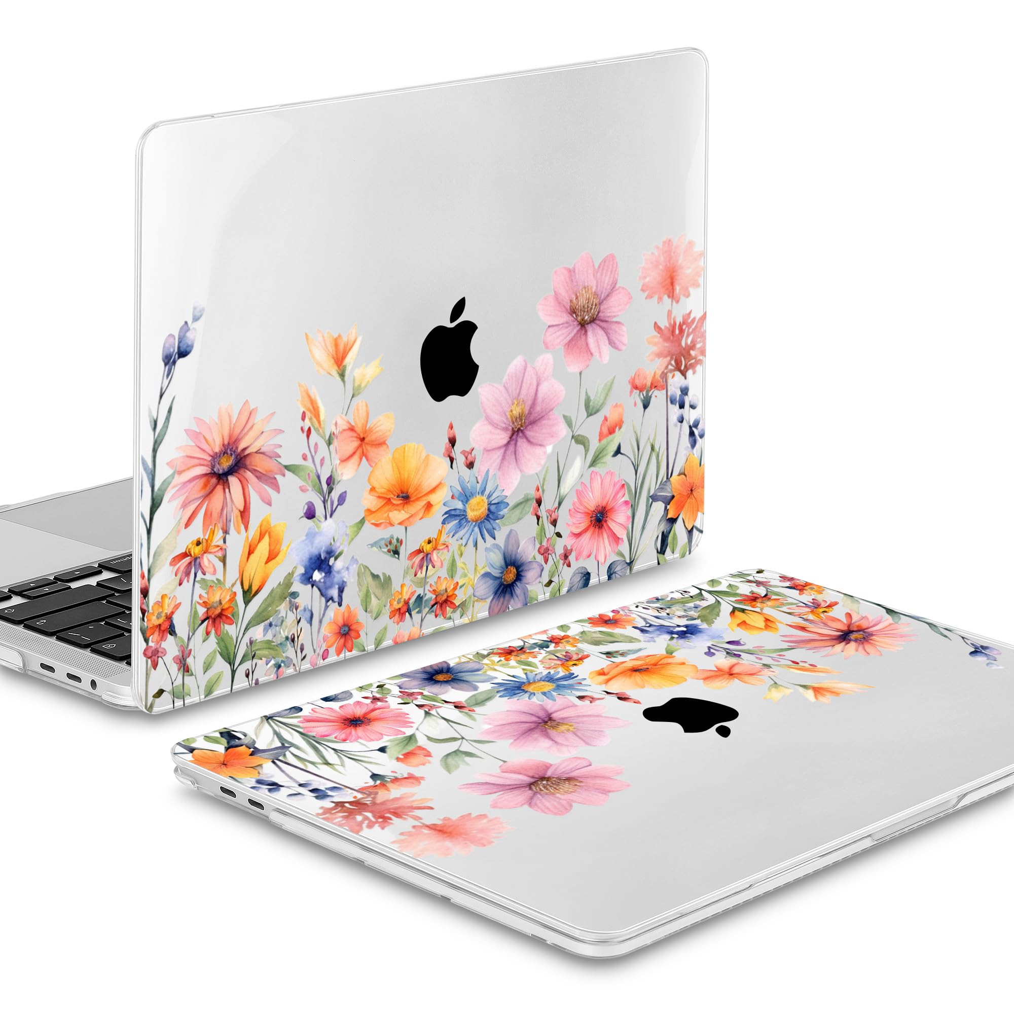 Mektron Case for MacBook Pro 16 Inch A2141 Cover 2019 Release 16" with Liquid Retina Display/Touch ID, Plastic Hard Shell with Keyboard Skin & Screen Protector & Dust Plug, Floral P165