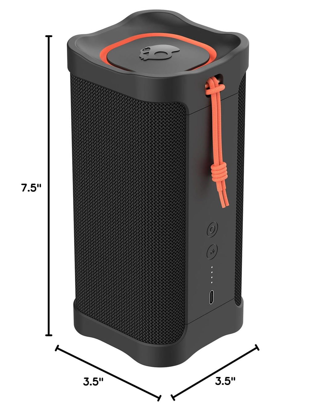 Lifeworks Skullcandy Terrain XL Wireless Bluetooth Speaker - IPX7 Waterproof Portable Speaker, 18 Hour Battery, Nylon Wrist Wrap, True Wireless Stereo (Black)