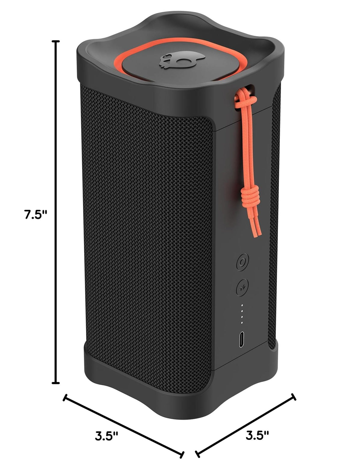 Lifeworks Skullcandy Terrain XL Wireless Bluetooth Speaker - IPX7 Waterproof Portable Speaker, 18 Hour Battery, Nylon Wrist Wrap, True Wireless Stereo (Black)